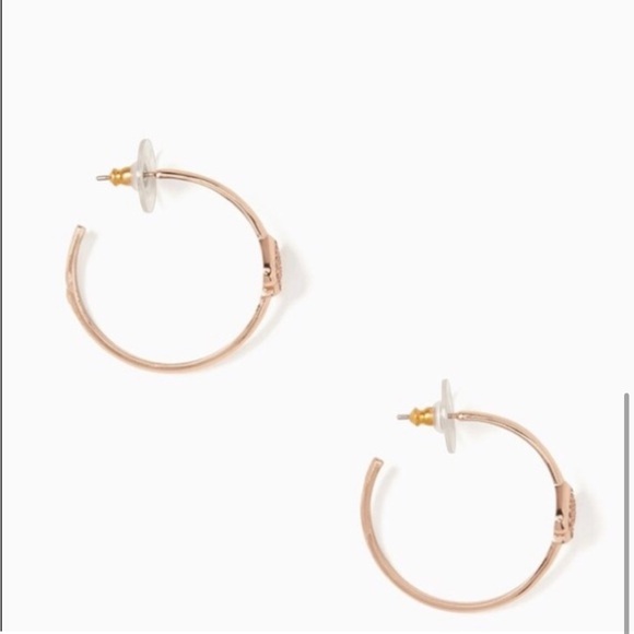 Kate Spade Everyday Spade Pave Hoops, Rose Gold NWT, Dust bag included - Picture 4 of 5